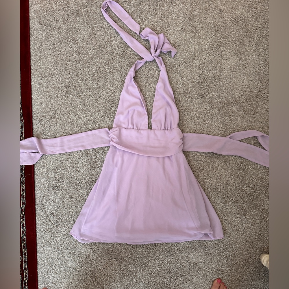Lavender halter neck dress